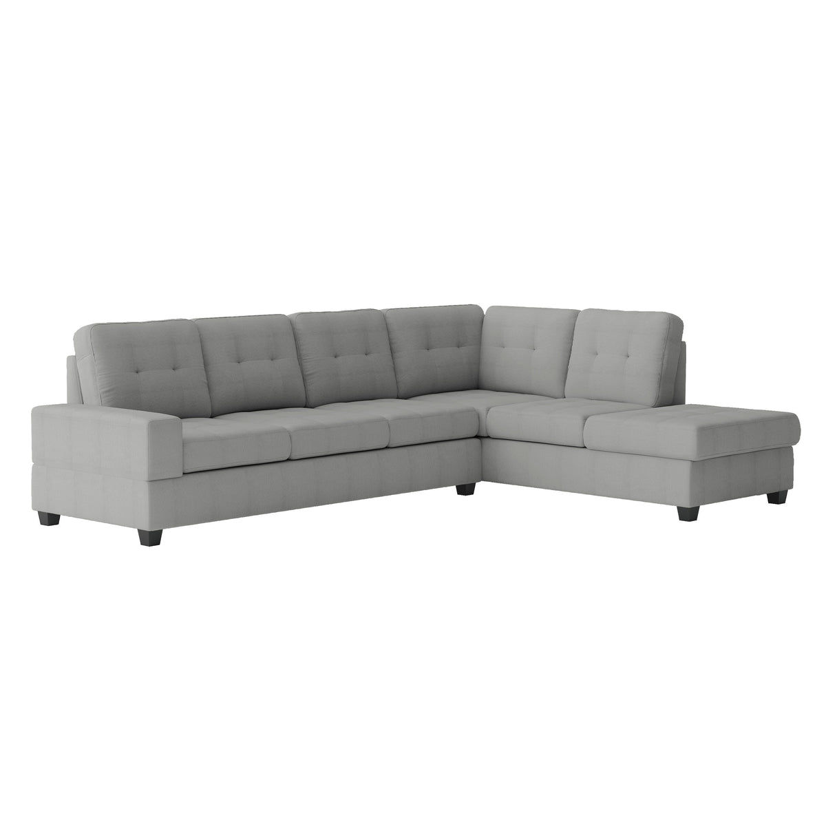 Maston Gray 2-Piece Reversible Sectional with Drop-Down Cup Holders and Storage Ottoman by Homelegance at Eve Furniture
