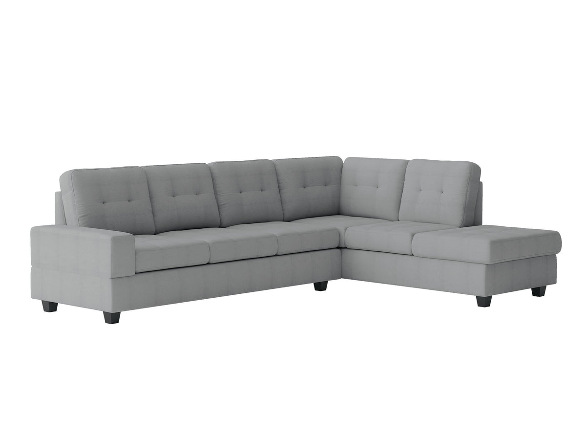 Maston Gray 2-Piece Reversible Sectional with Drop-Down Cup Holders by Homelegance at Eve Furniture