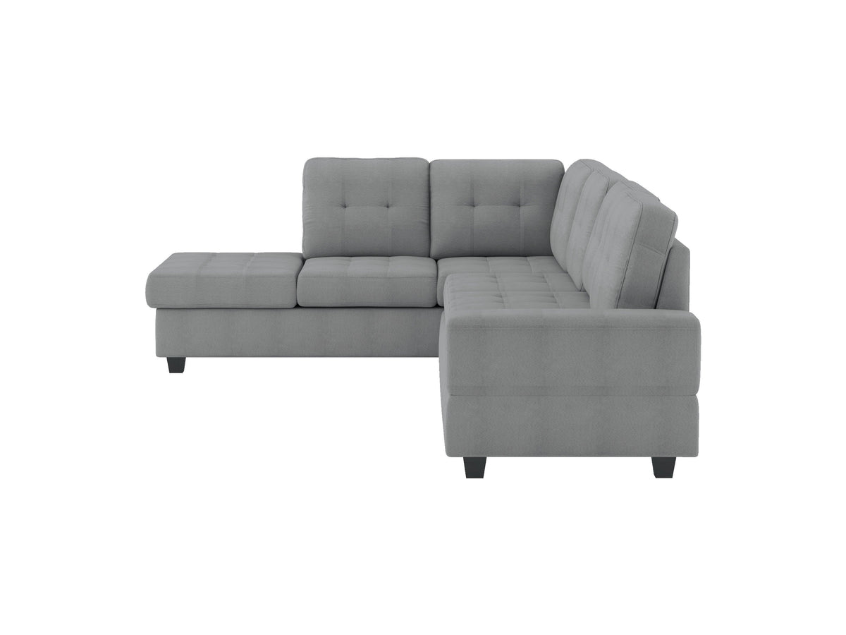 Maston Gray 2-Piece Reversible Sectional with Drop-Down Cup Holders by Homelegance at Eve Furniture