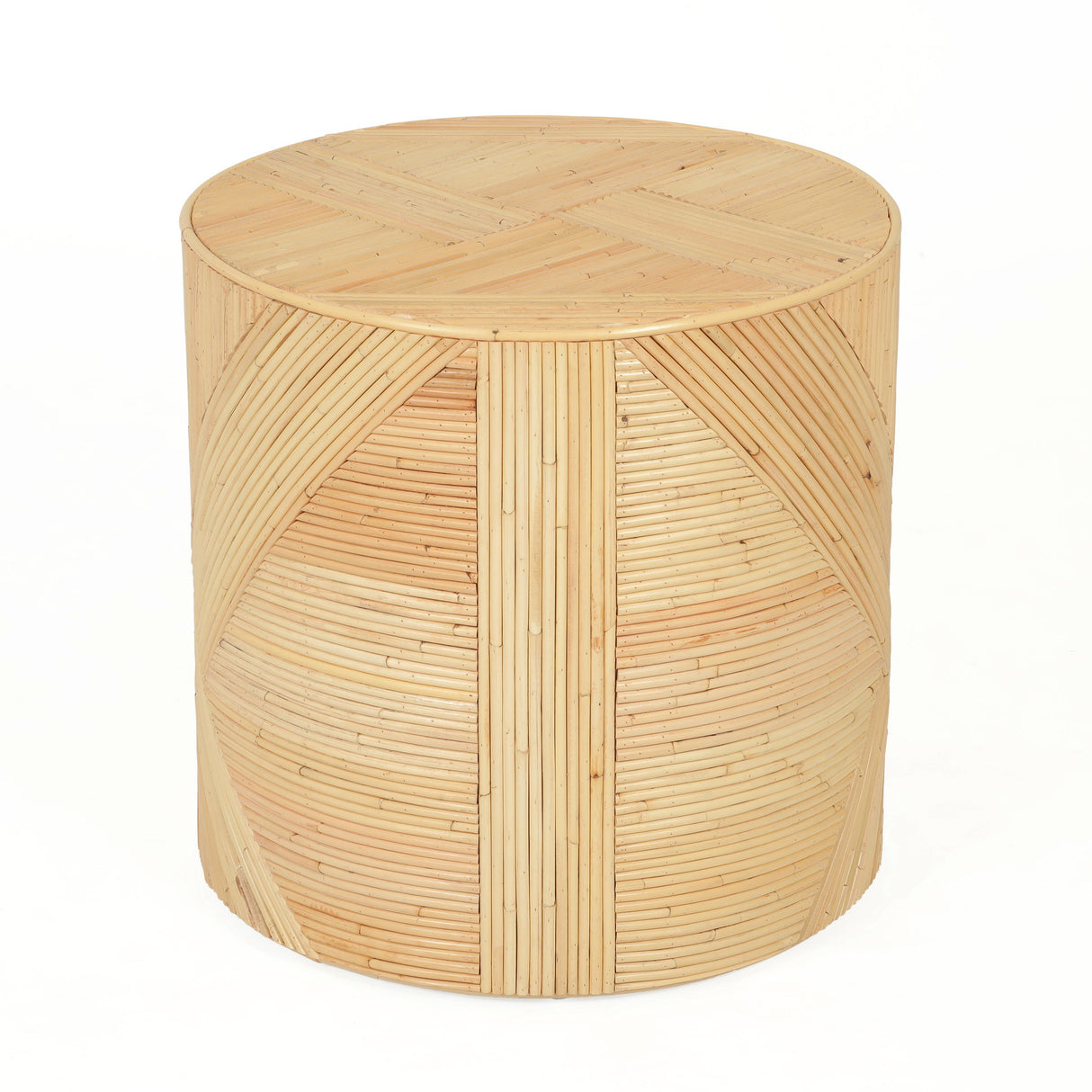 Matea Natural Rattan Cross Side Table by TOV Furniture at Eve Furniture