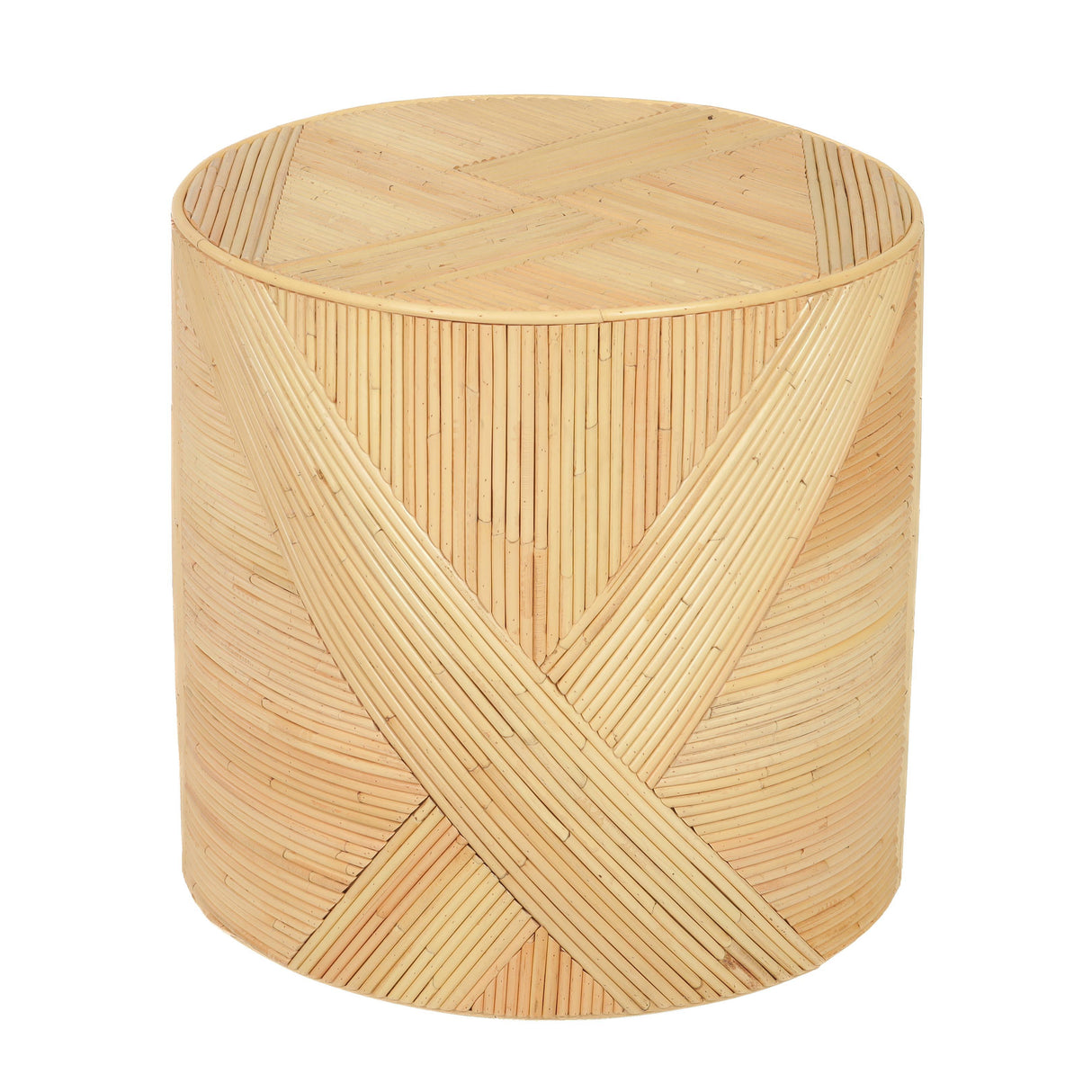 Matea Natural Rattan Cross Side Table by TOV Furniture at Eve Furniture