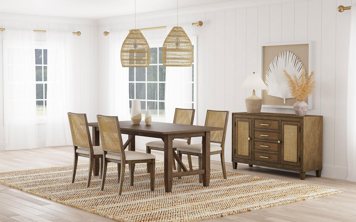 Matisse Brown 4-drawer Dining Sideboard Buffet Cabinet with Rattan Cabinet Doors by Coaster at Eve Furniture