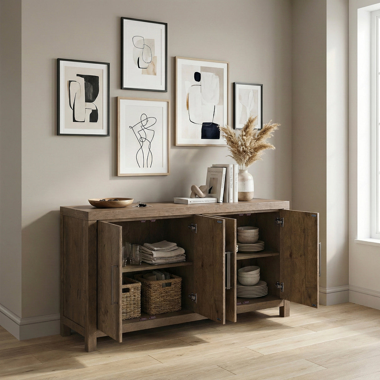 Matisse Brown Server by Homelegance at Eve Furniture