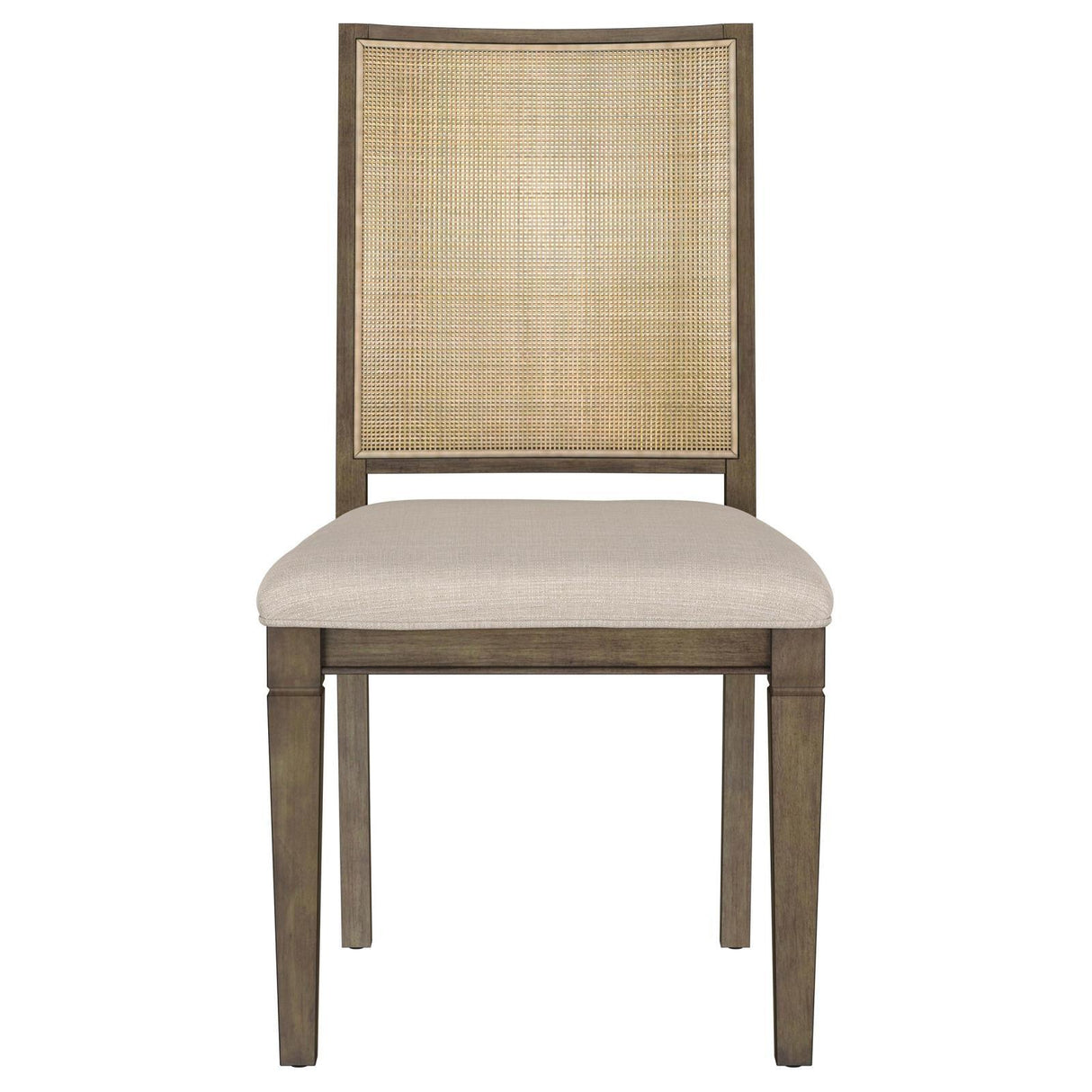 Matisse Woven Rattan Back Dining Side Chair with Upholstered Seat Brown by Coaster at Eve Furniture
