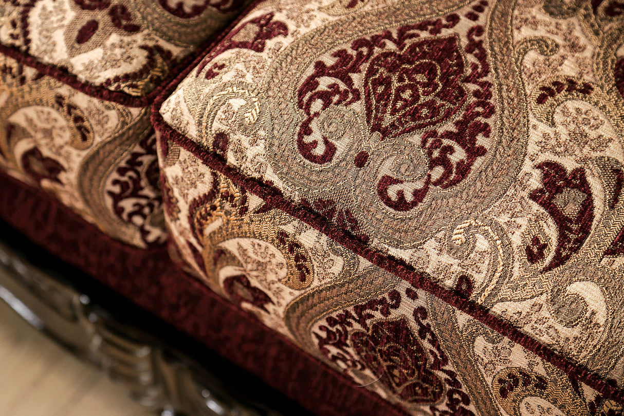 Matteo Burgundy/Brown Sofa & Loveseat by Furniture of America at Eve Furniture