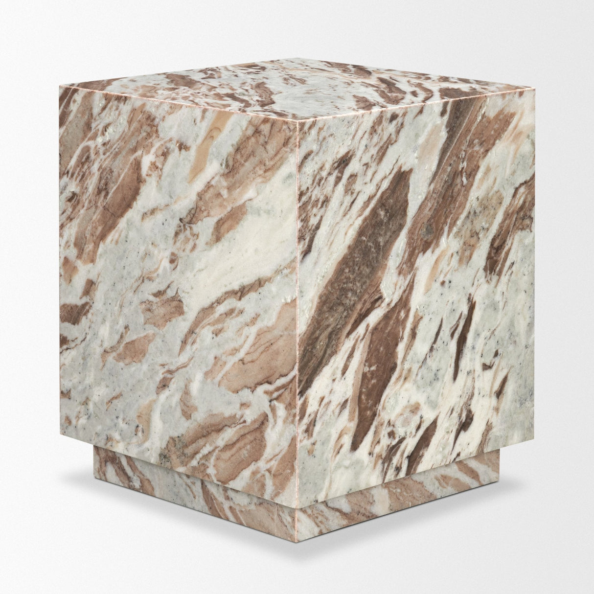 Matteo Solid Pink Marble Square Side Table by Mercana at Eve Furniture