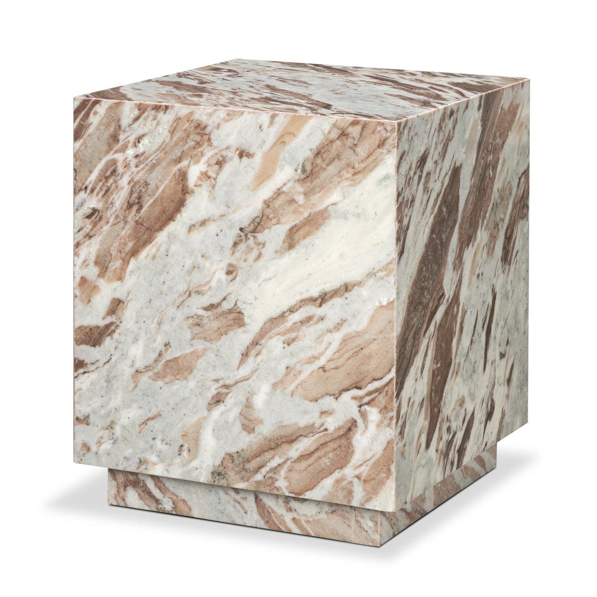 Matteo Solid Pink Marble Square Side Table by Mercana at Eve Furniture
