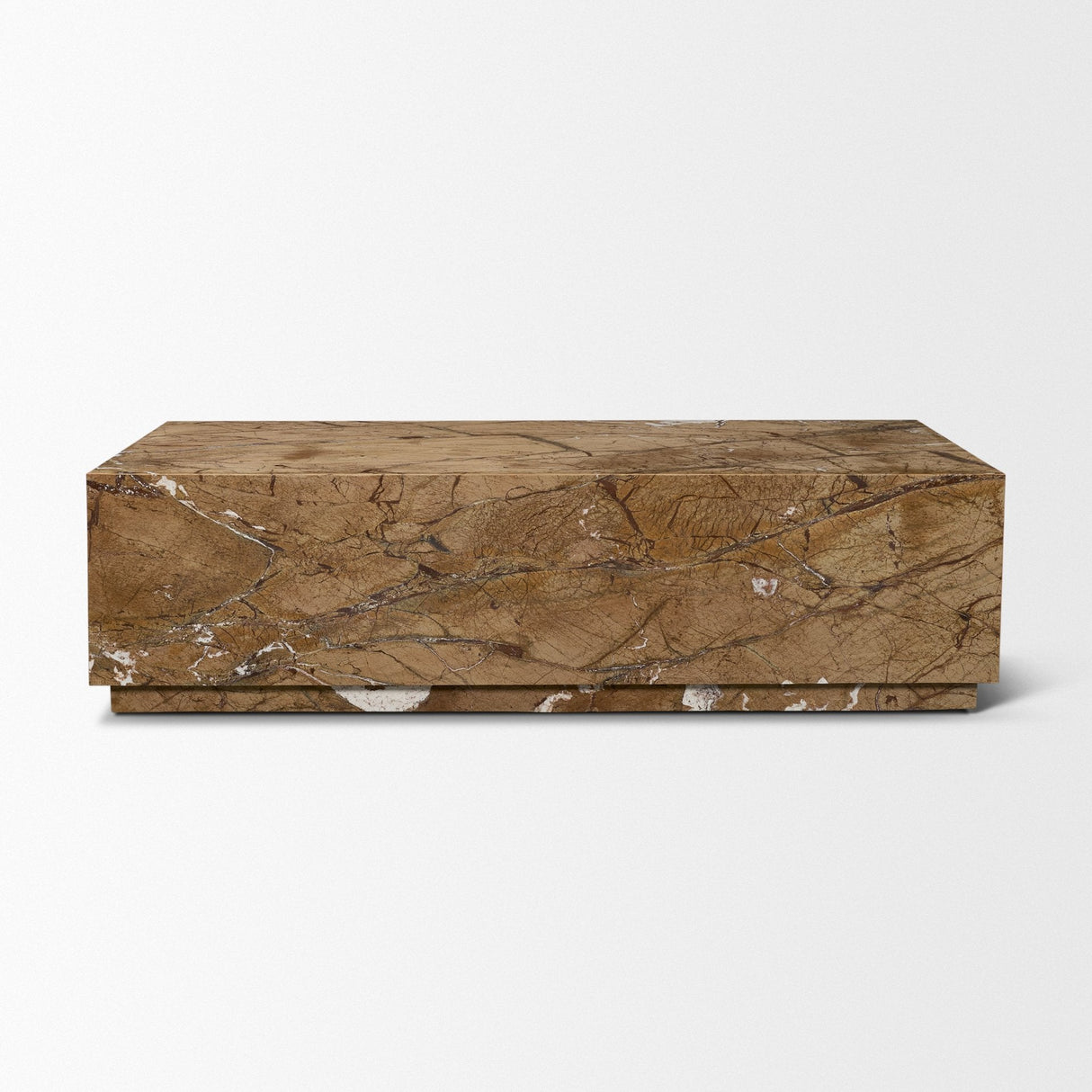 Matteo Solid Rainforest Rust Marble Rectangular Coffee Table by Mercana at Eve Furniture