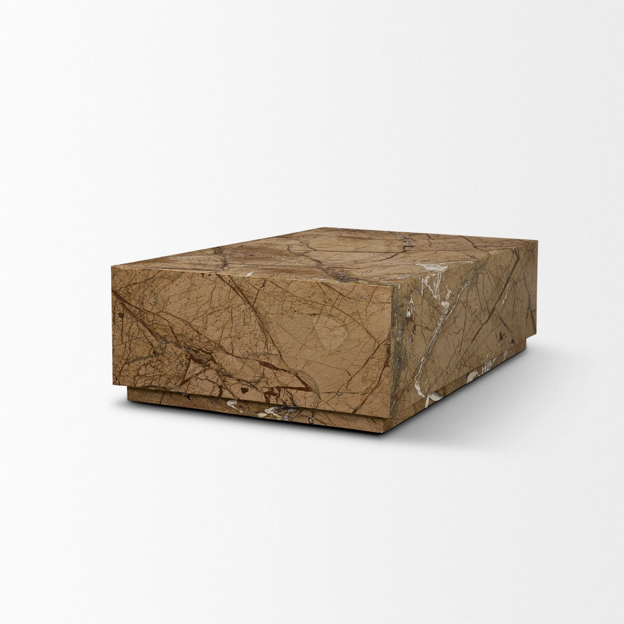 Matteo Solid Rainforest Rust Marble Rectangular Coffee Table by Mercana at Eve Furniture