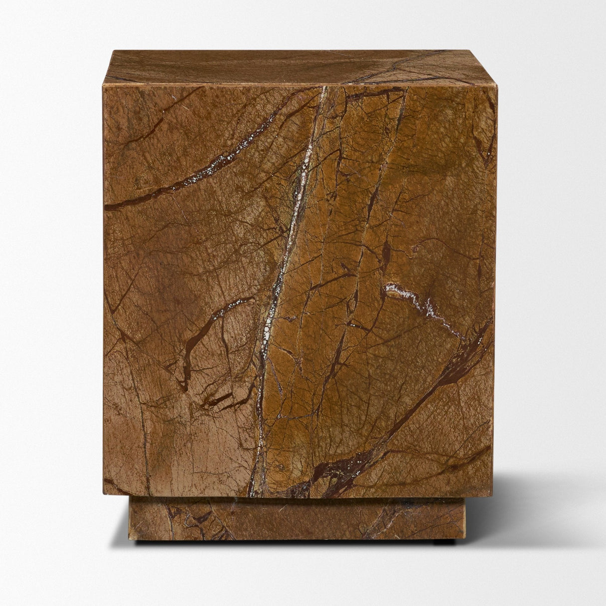 Matteo Solid Rainforest Rust Marble Square Side Table by Mercana at Eve Furniture