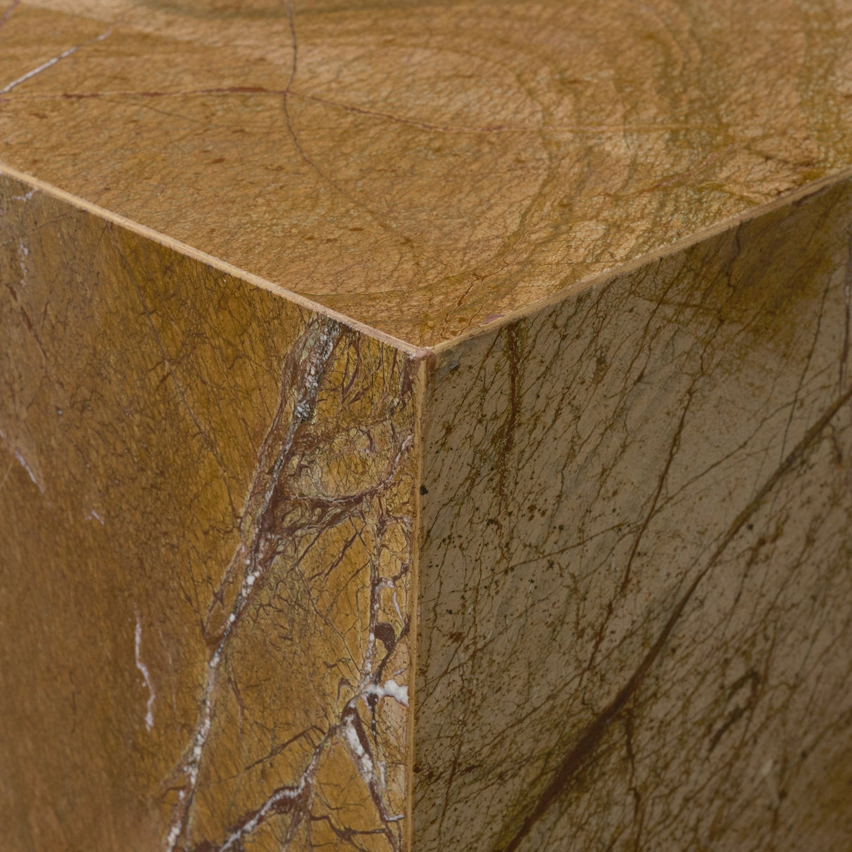 Matteo Solid Rainforest Rust Marble Square Side Table by Mercana at Eve Furniture