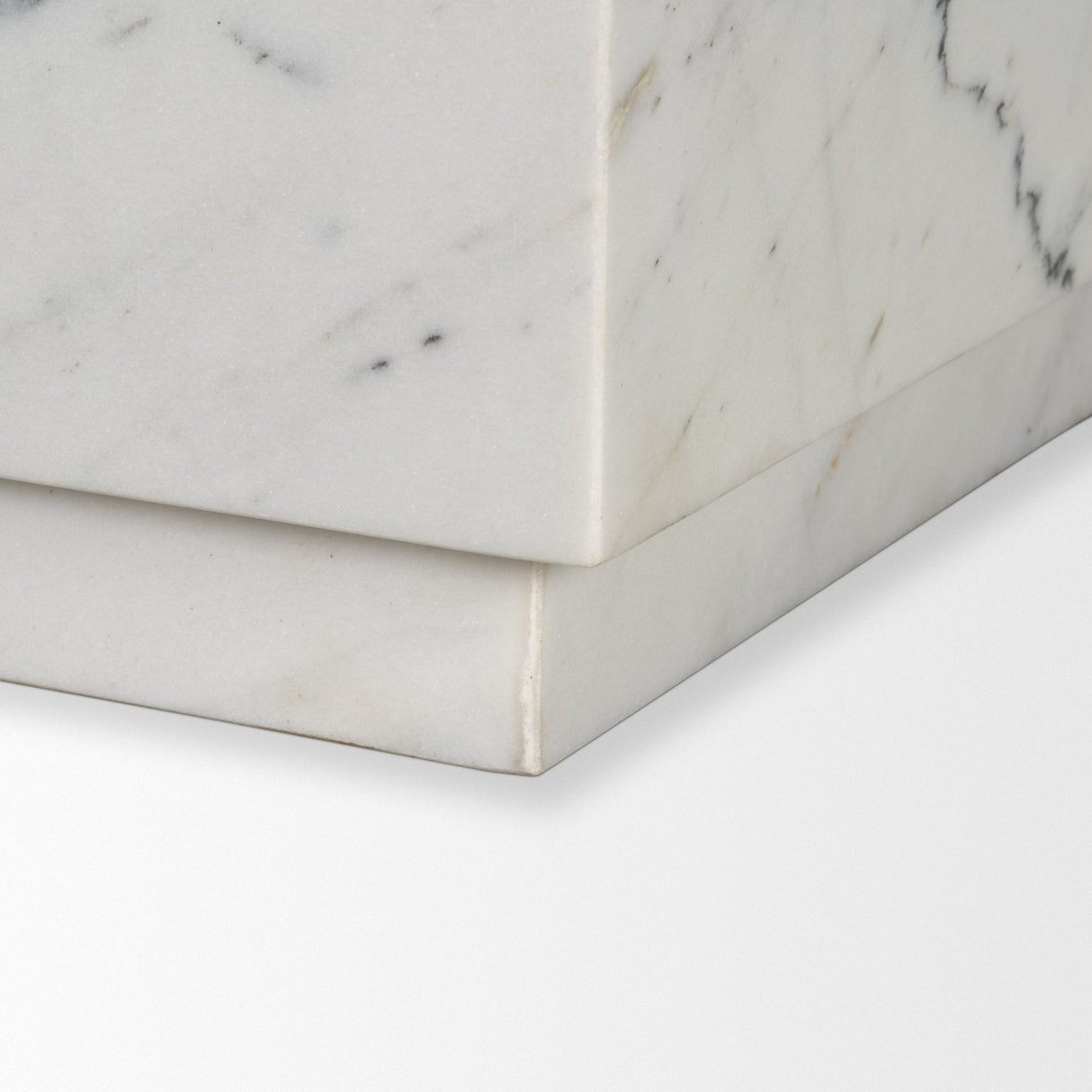 Matteo Solid White Marble Square Side Table by Mercana at Eve Furniture