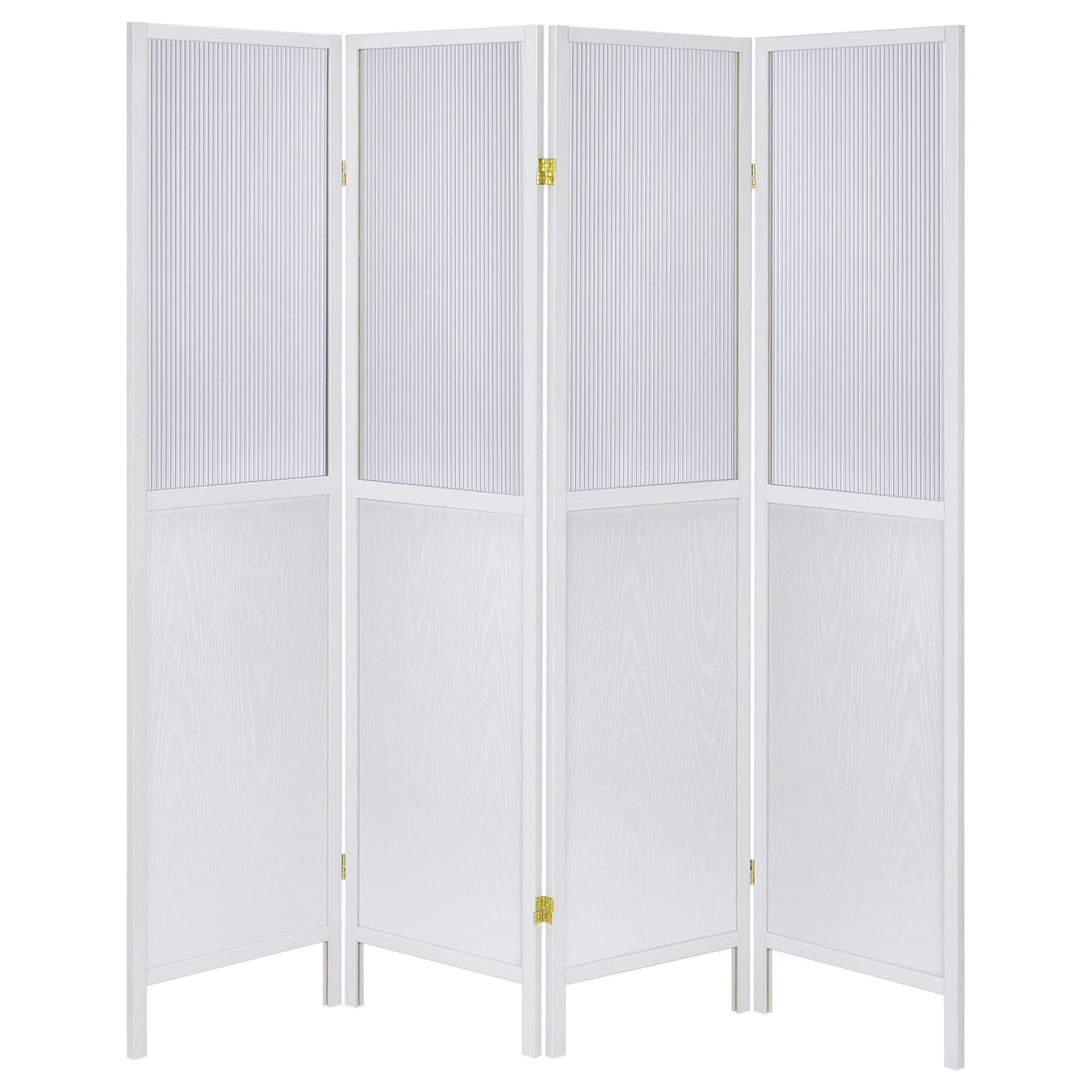 Mattison White 4-Panel Room Divider Folding Shoji Screen by Coaster at Eve Furniture