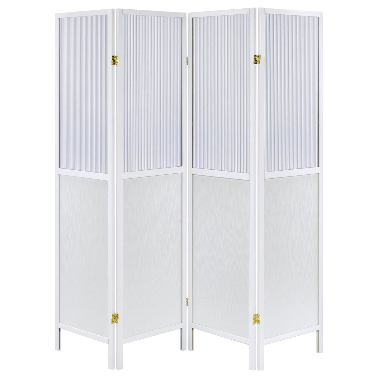 Mattison White 4-Panel Room Divider Folding Shoji Screen by Coaster at Eve Furniture