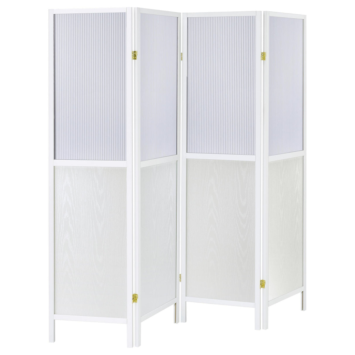 Mattison White 4-Panel Room Divider Folding Shoji Screen by Coaster at Eve Furniture