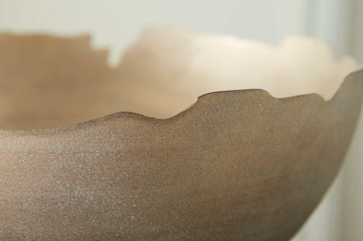 Maura Antique Gold Finish Bowl by Ashley at Eve Furniture