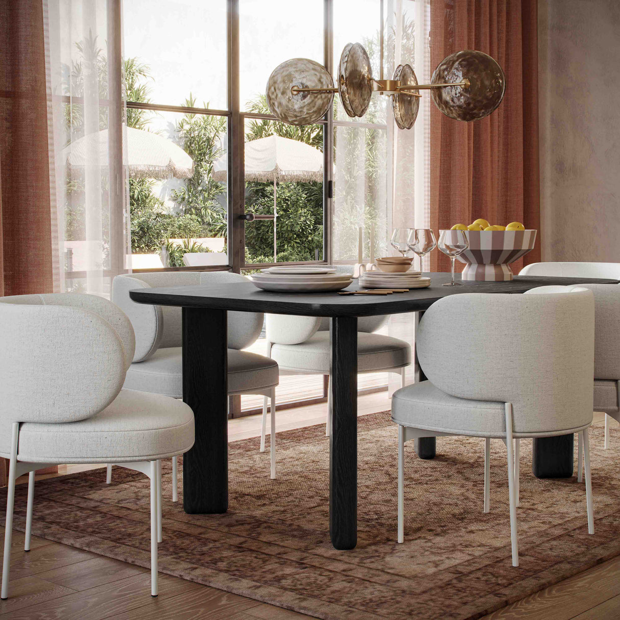 Maureen Cream Performance Upcycled Linen Dining Chair by TOV Furniture at Eve Furniture