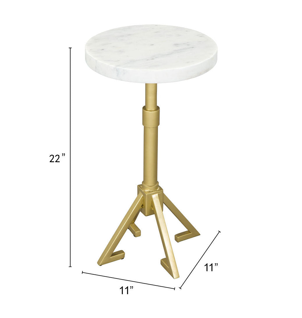 Maurice White & Gold Side Table by Zuomod at Eve Furniture