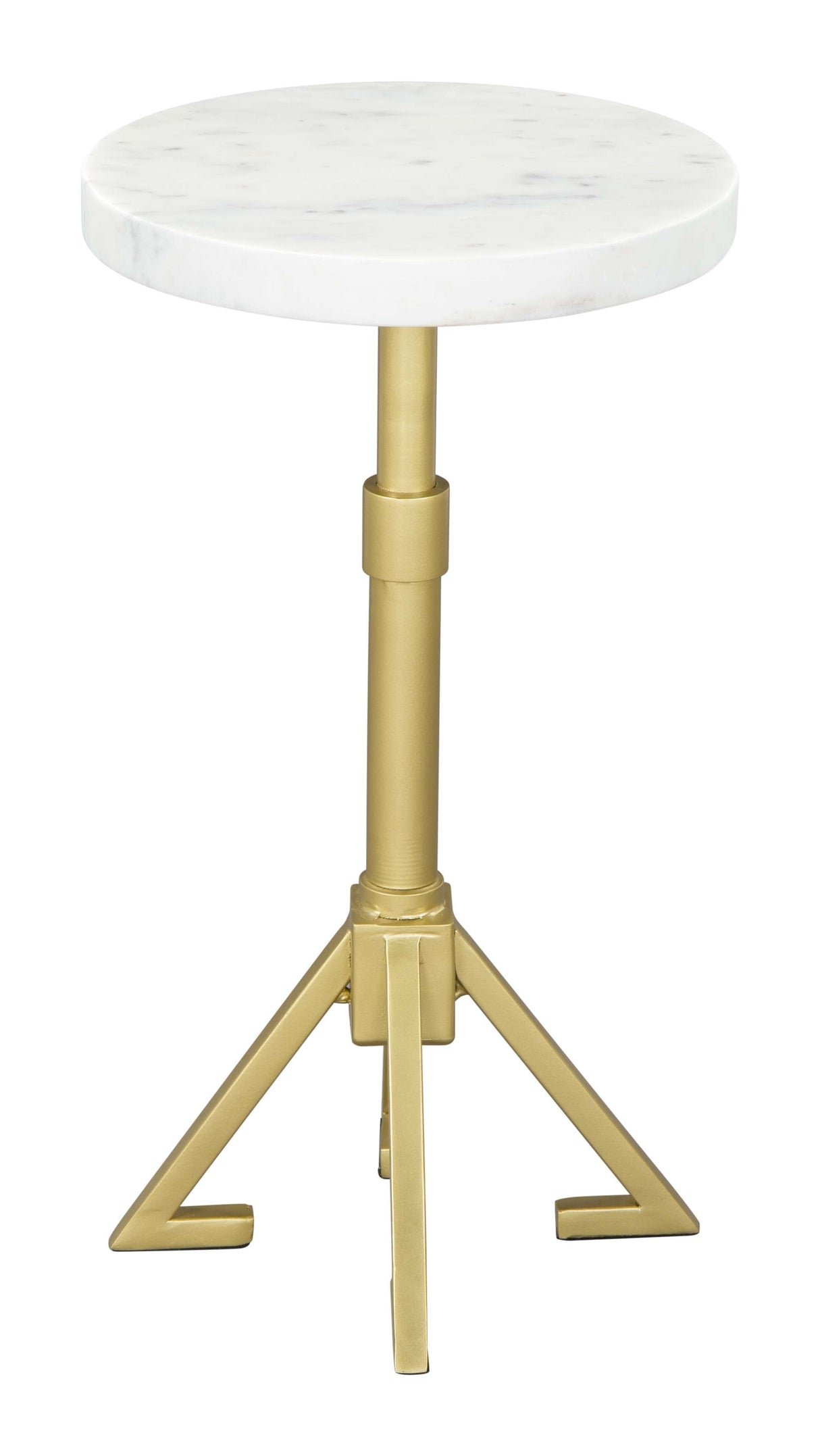 Maurice White & Gold Side Table by Zuomod at Eve Furniture