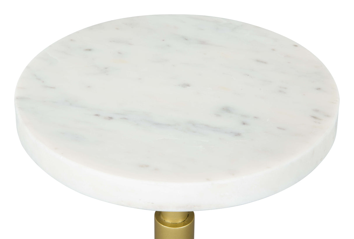 Maurice White & Gold Side Table by Zuomod at Eve Furniture