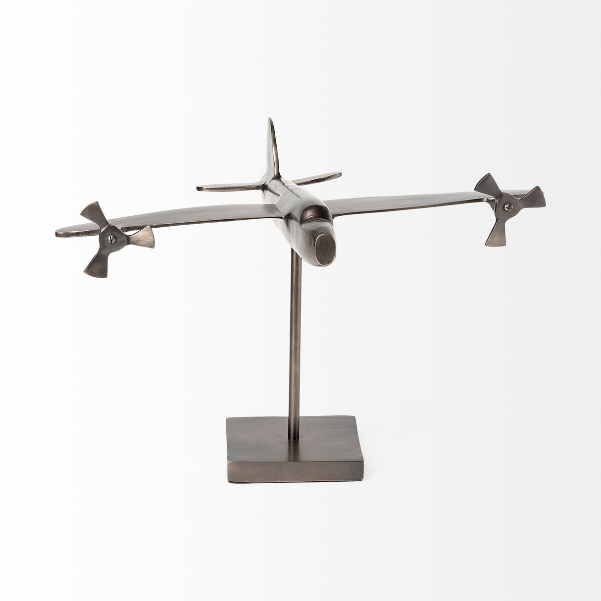 Maverick I 12L x 16W Gray Metal Bomber Plane by Mercana at Eve Furniture