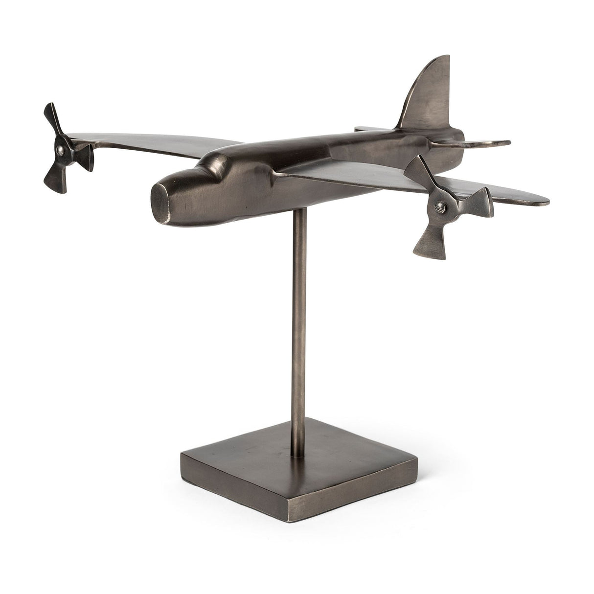 Maverick I 12L x 16W Gray Metal Bomber Plane by Mercana at Eve Furniture
