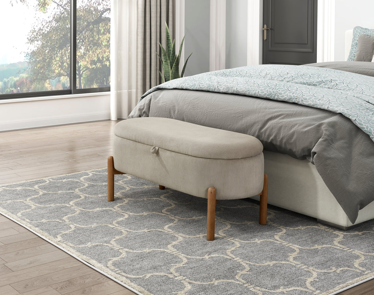 Mavis Taupe Lift-Top Storage Bench by Homelegance at Eve Furniture