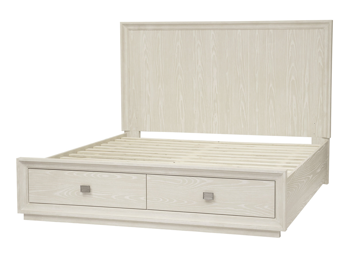 Maxime Two Drawer Footboard Queen Storage Platform Bed In Ash by Modus Furniture at Eve Furniture