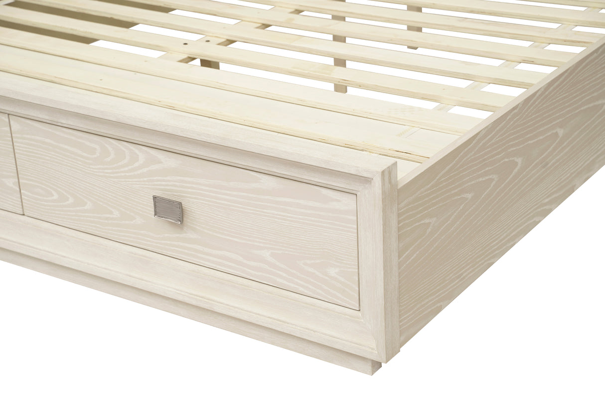 Maxime Two Drawer Footboard Queen Storage Platform Bed In Ash by Modus Furniture at Eve Furniture