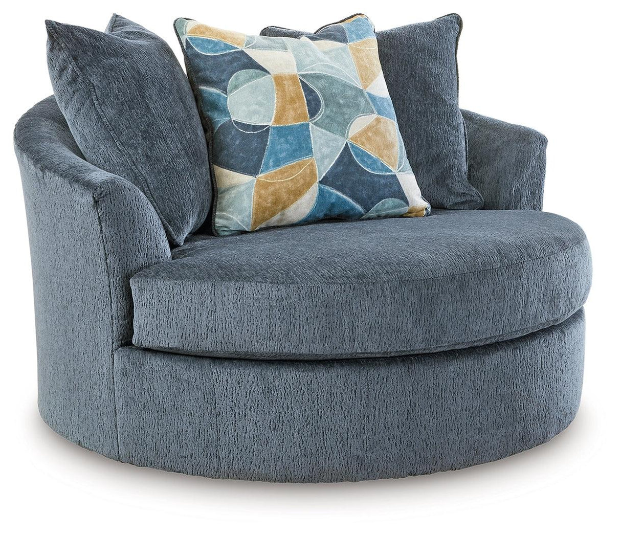 Maxon Place Navy Oversized Swivel Accent Chair by Ashley at Eve Furniture