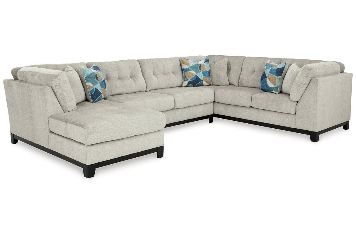 Maxon Place Stone 3-Piece Sectional with LAF Chaise by Ashley at Eve Furniture