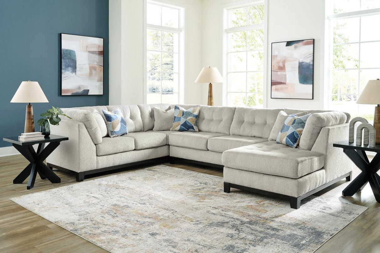 Maxon Place Stone 3-Piece Sectional with RAF Chaise by Ashley at Eve Furniture