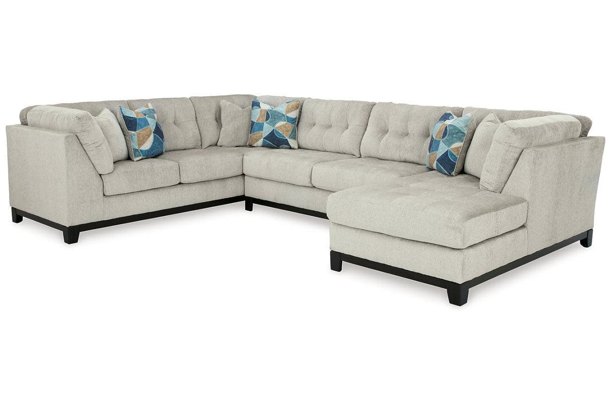 Maxon Place Stone 3-Piece Sectional with RAF Chaise by Ashley at Eve Furniture