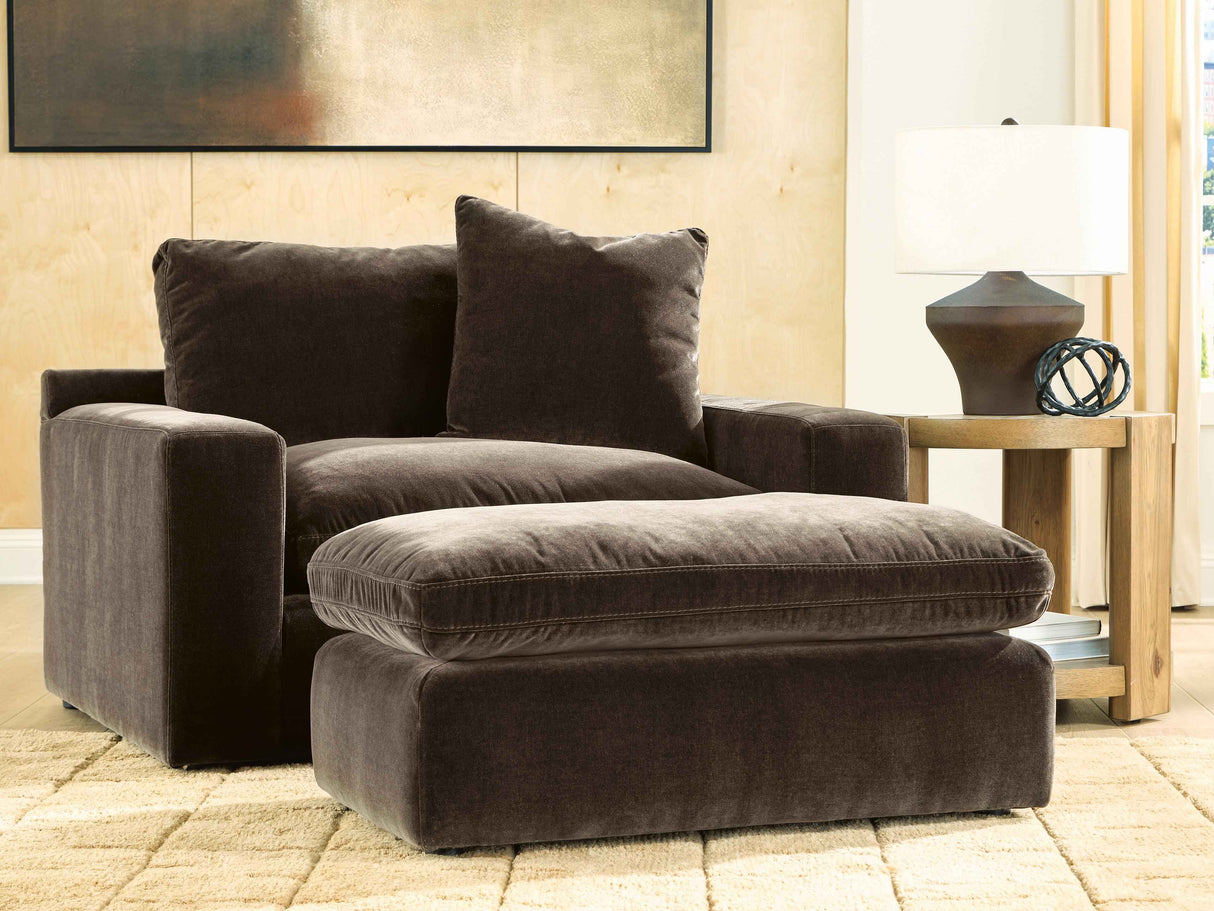 Maxton Heights Bittersweet Oversized Chair and Ottoman by Ashley at Eve Furniture