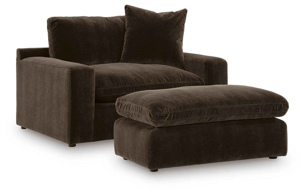 Maxton Heights Bittersweet Oversized Chair and Ottoman by Ashley at Eve Furniture