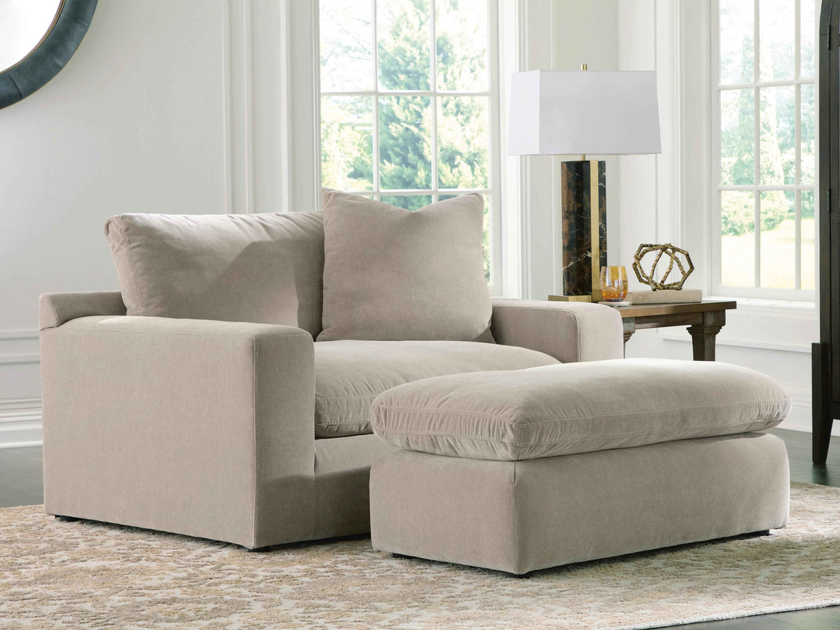 Maxton Heights Pebble Oversized Chair and Ottoman by Ashley at Eve Furniture