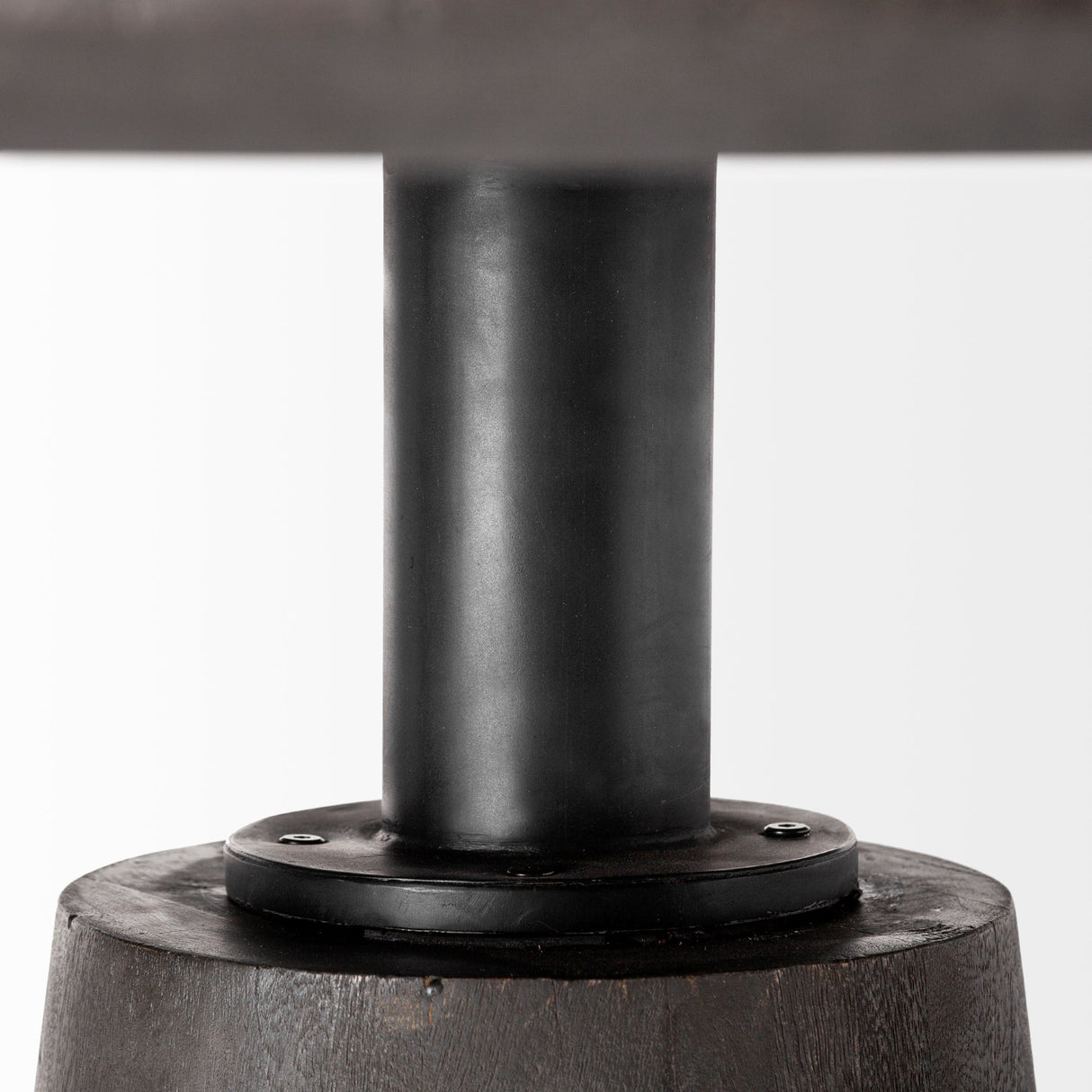 Maxwell Brown Solid Wood Top Brown Metal/Wood Base Dining Table by Mercana at Eve Furniture