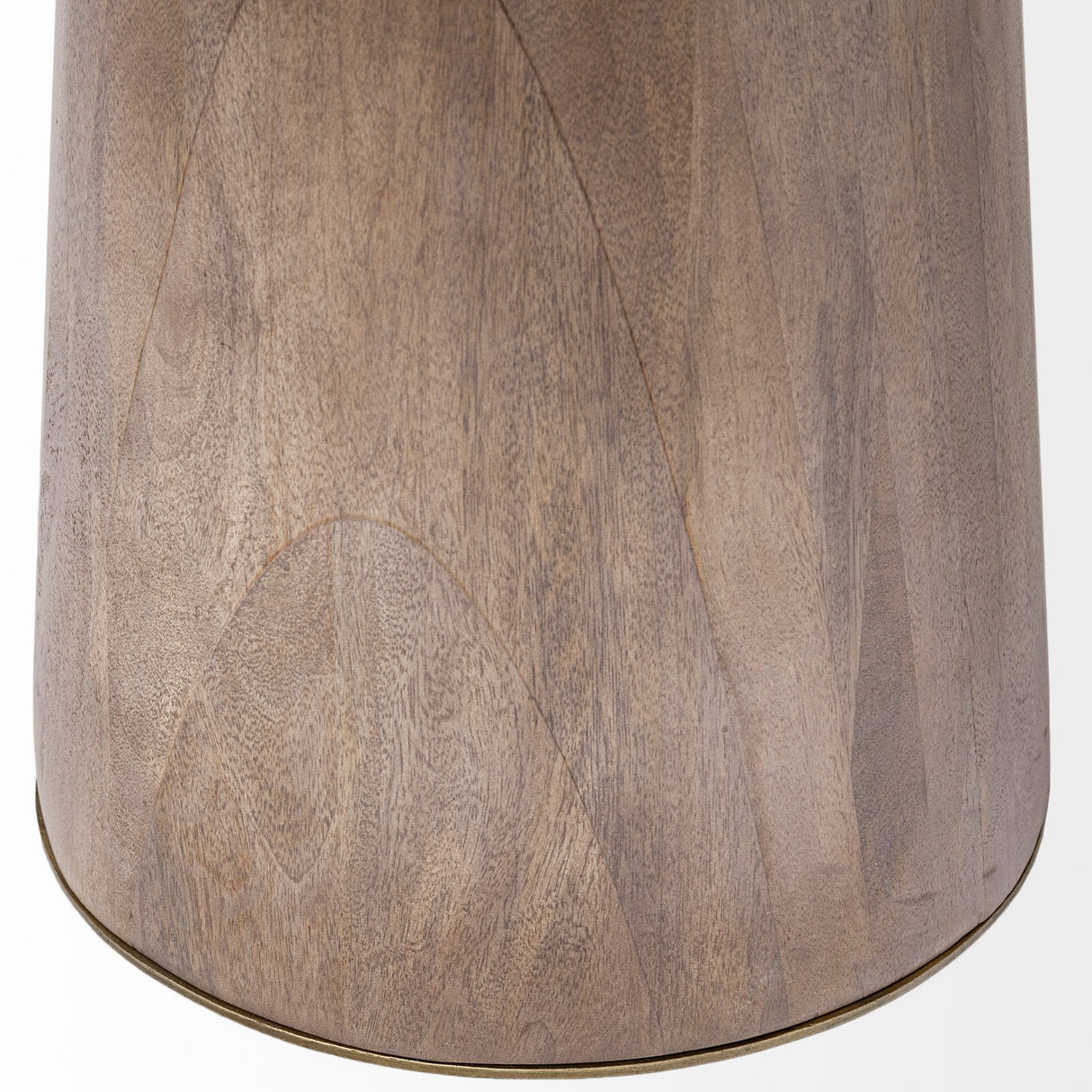 Maxwell II Round Brown Solid Wood Top Brown Wood/Gold Metal Base Dining Table by Mercana at Eve Furniture