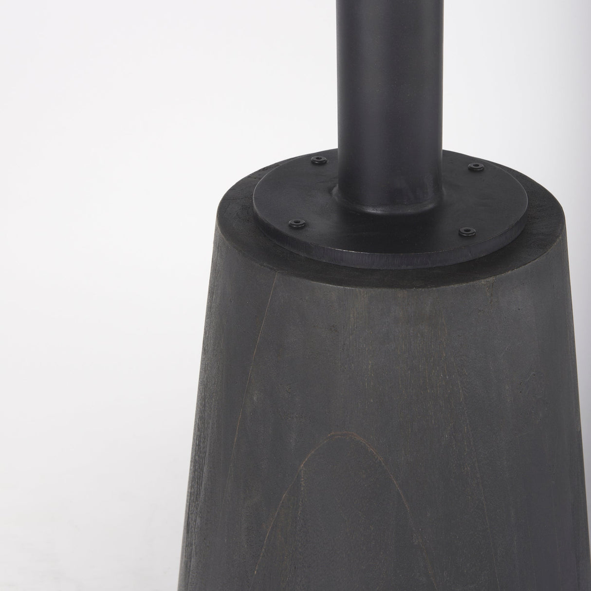 Maxwell Round Black-Brown Wood w/ Black Metal Pedestal Bistro Table by Mercana at Eve Furniture