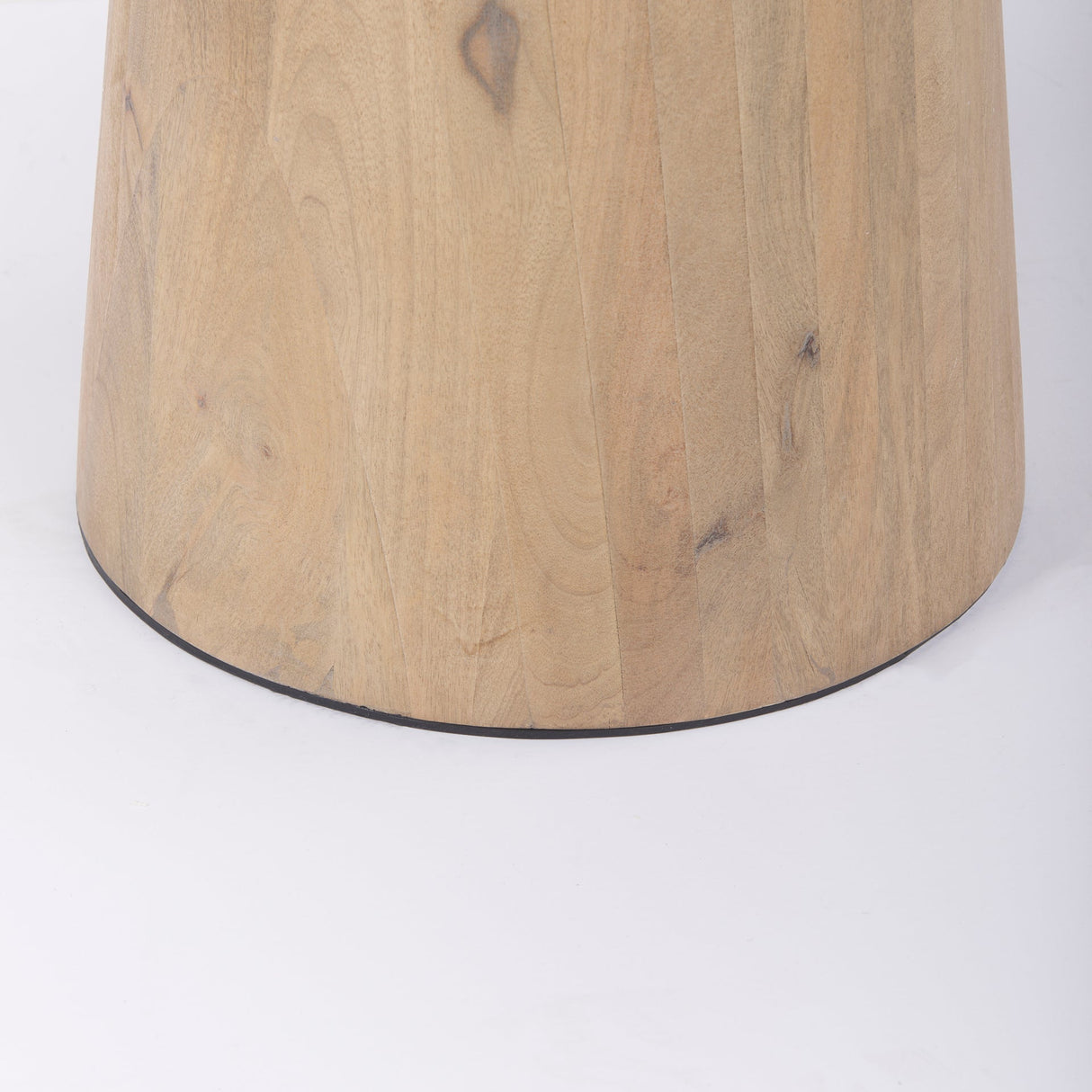 Maxwell Round White Marble Tabletop w/ Blonde Wood & Black Metal Accent Pedestal Bistro Table by Mercana at Eve Furniture