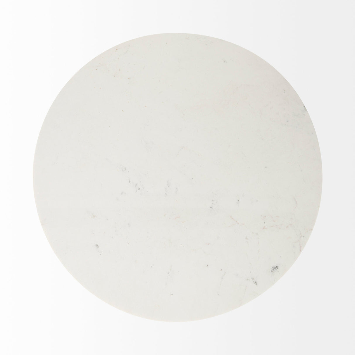 Maxwell White Marble Round Top W/ Black Metal and Wood Pedestal Base Dining Table by Mercana at Eve Furniture