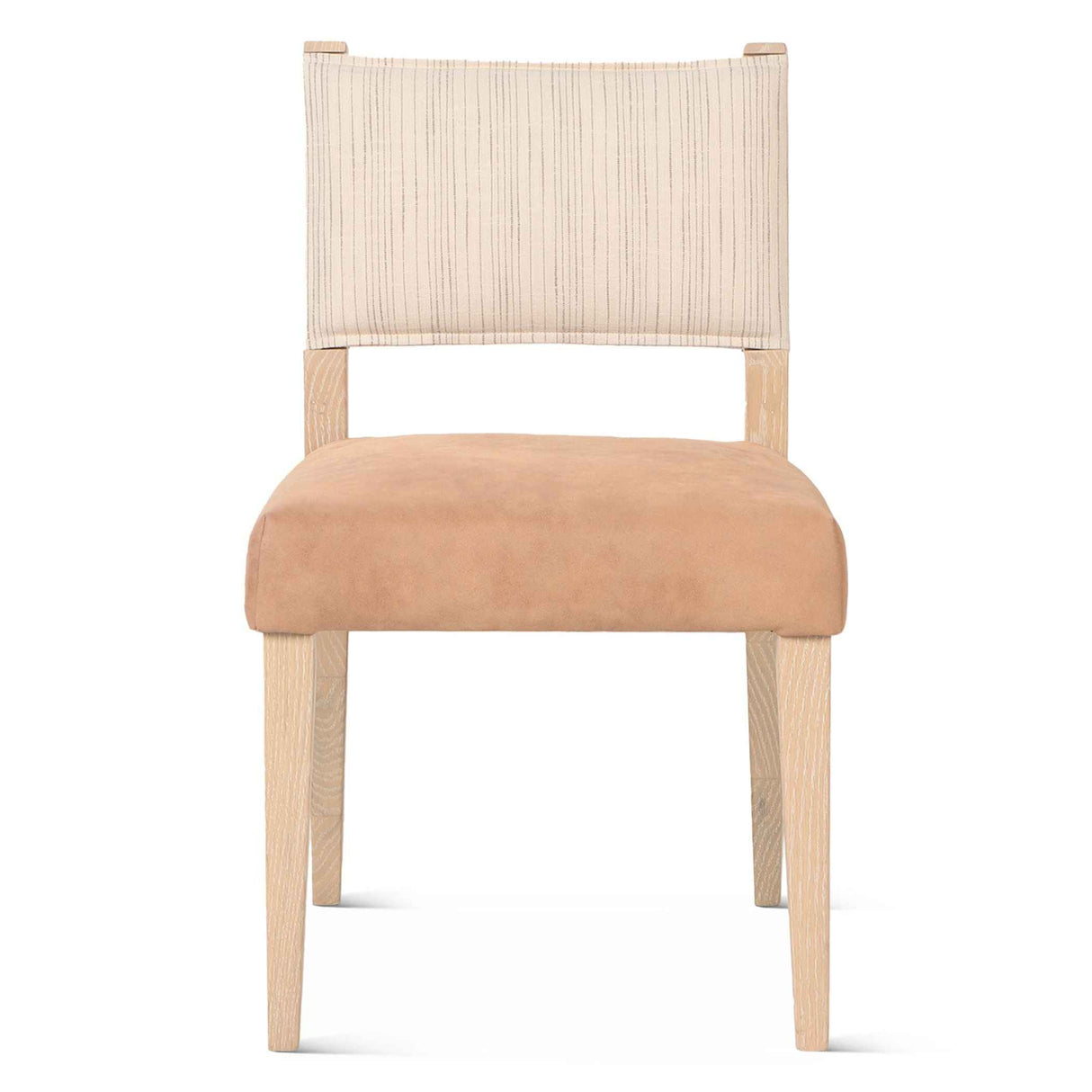 Maya 21" Dining Chair in Durango Linen and Antique Leather with Napoleon Legs, Set of 2 by Home Trends & Design at Eve Furniture