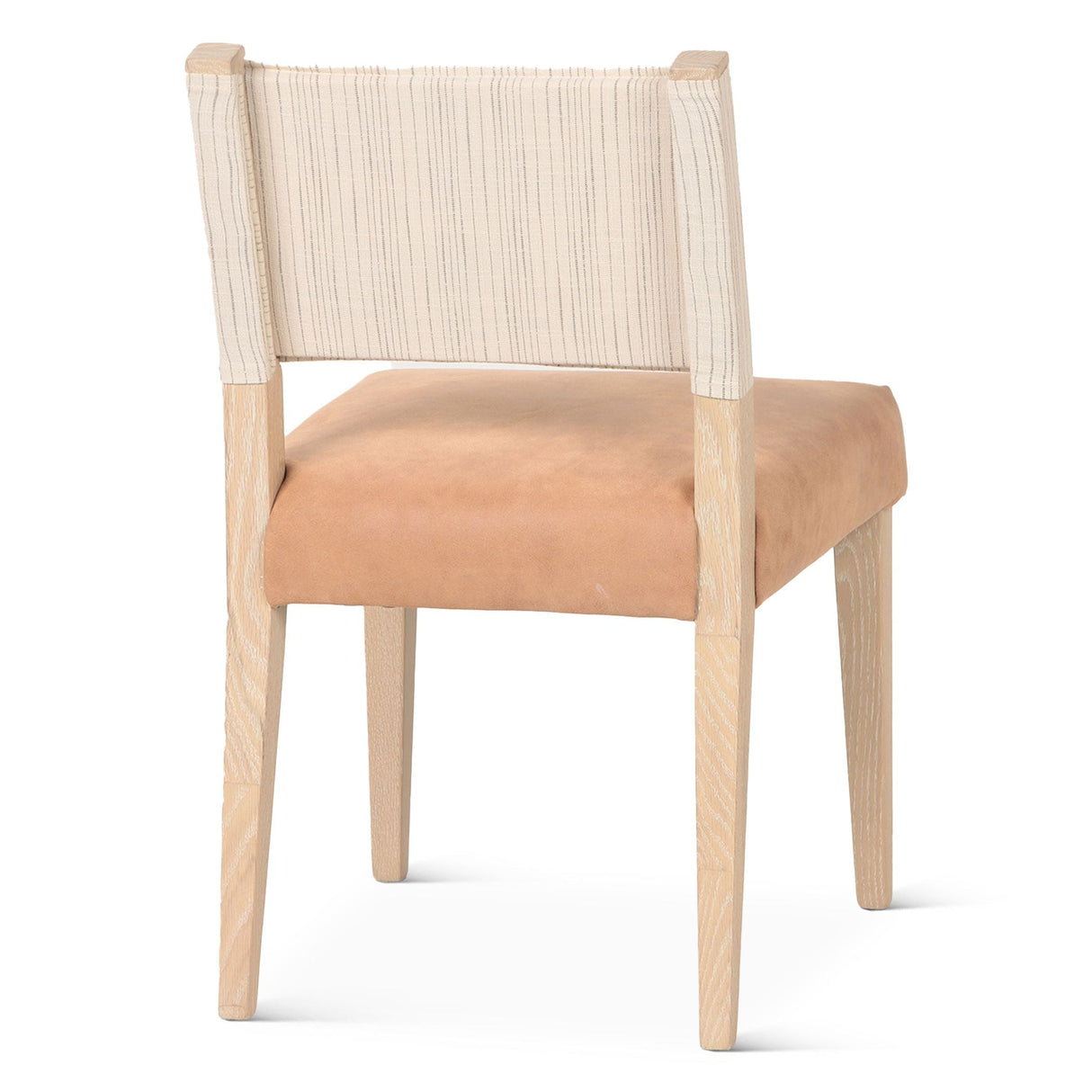 Maya 21" Dining Chair in Durango Linen and Antique Leather with Napoleon Legs, Set of 2 by Home Trends & Design at Eve Furniture