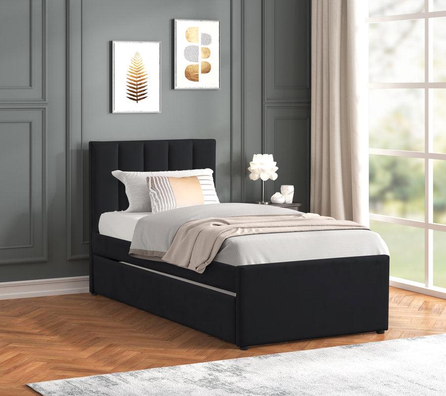 Maya Black Full Platform Bed with Trundle by Happy Homes at Eve Furniture
