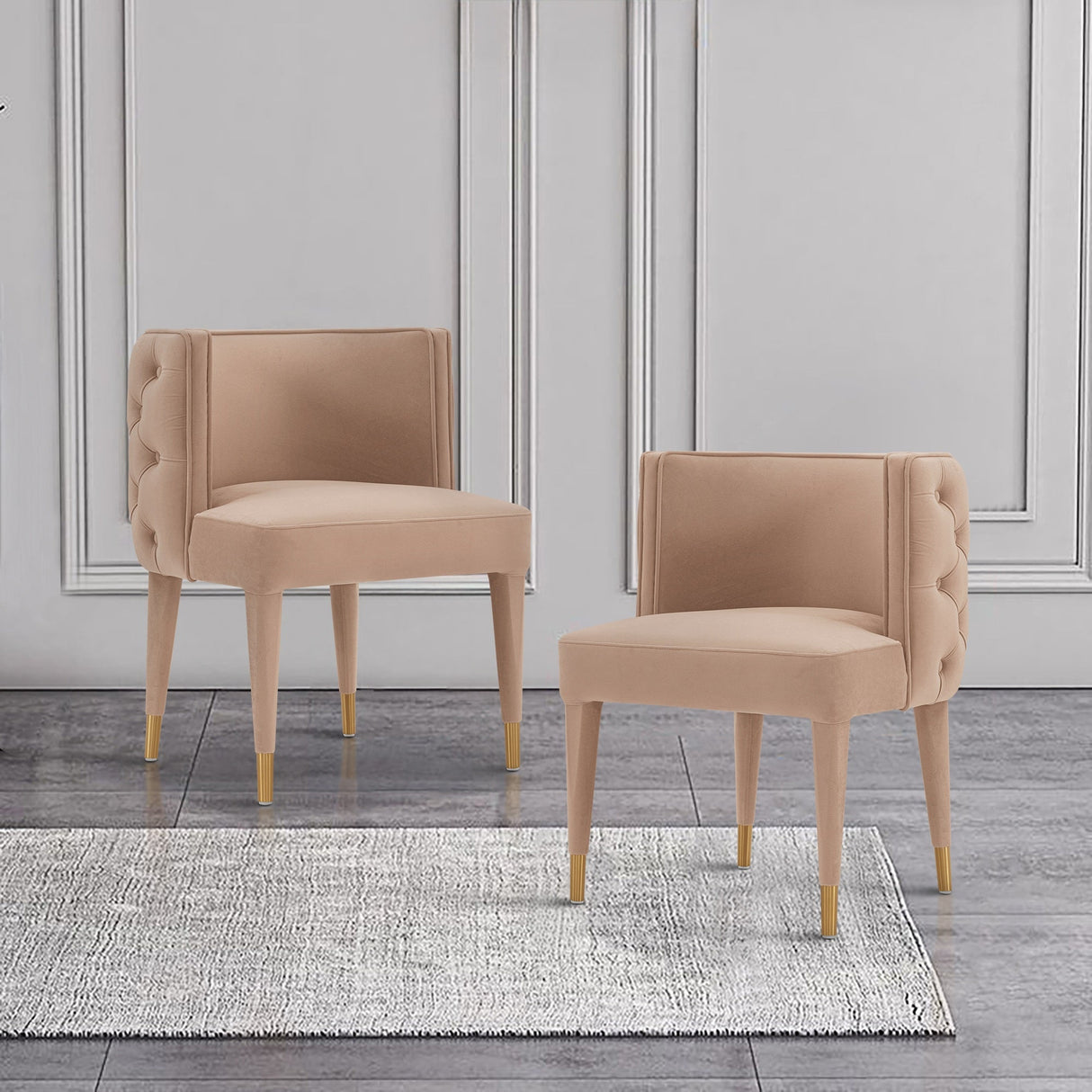 Maya Dining Chair in Nude by Manhattan Comfort at Eve Furniture
