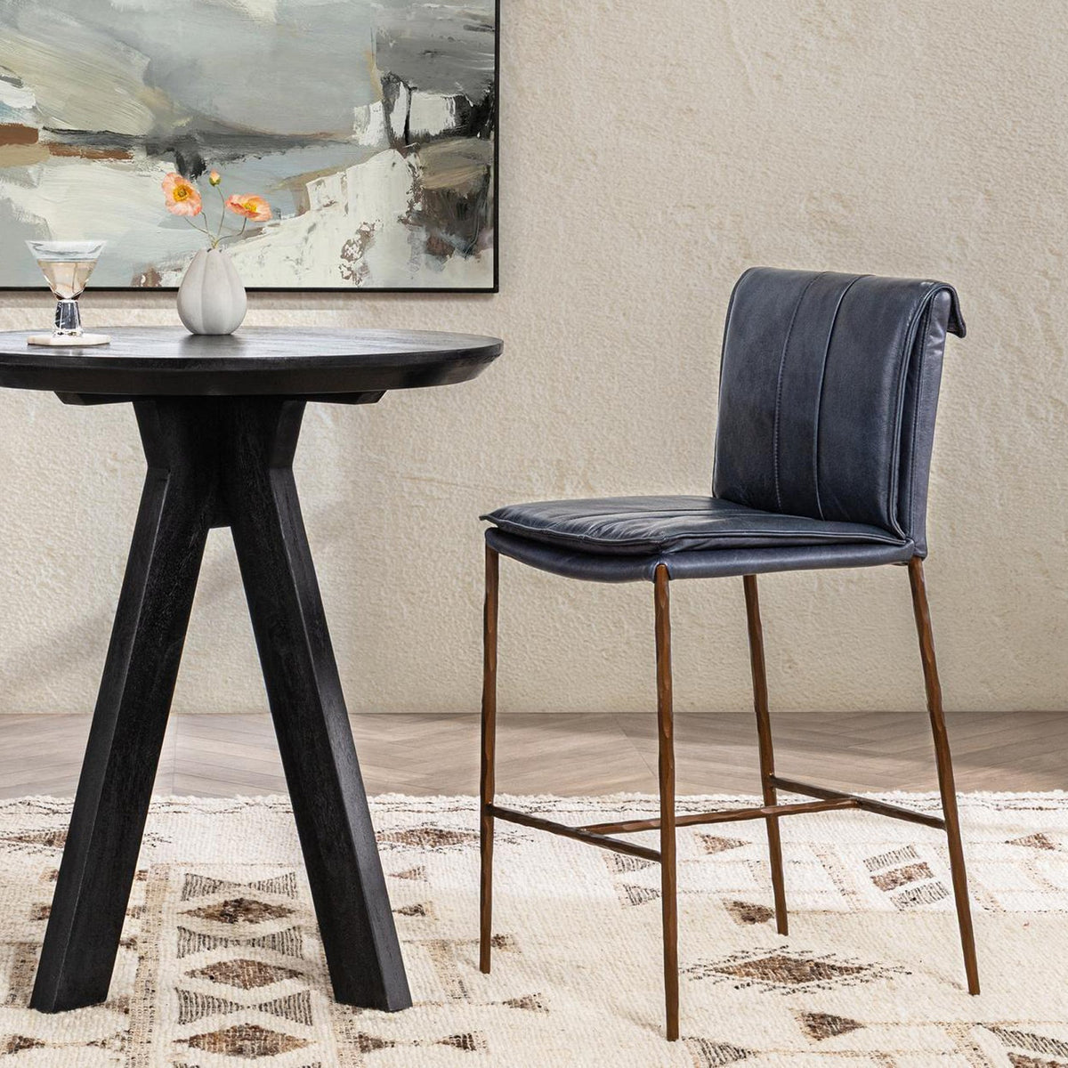 Mayer Ocean Blue Counter Stool by Classic Home at Eve Furniture