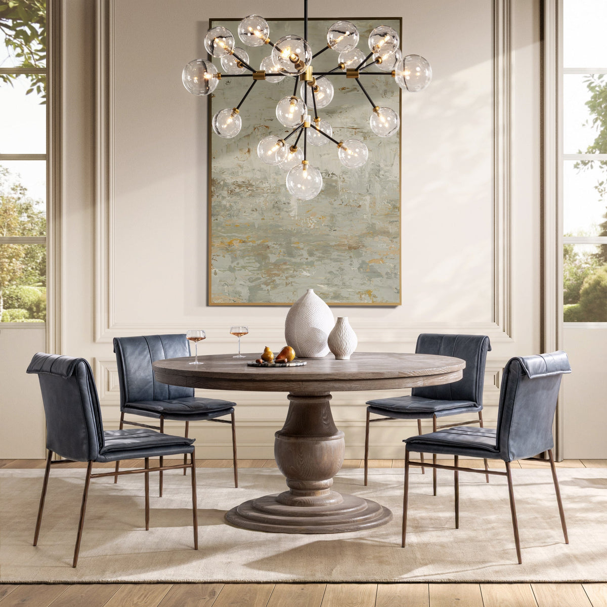Mayer Ocean Blue Dining Chair Set of 2 by Classic Home at Eve Furniture