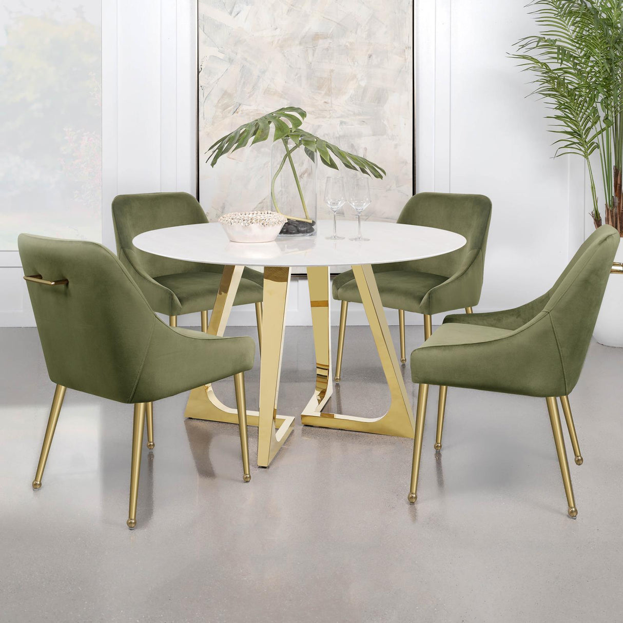 Mayette Parsons Wingback Dining Side Chairs Olive (Set of 2) by Coaster at Eve Furniture