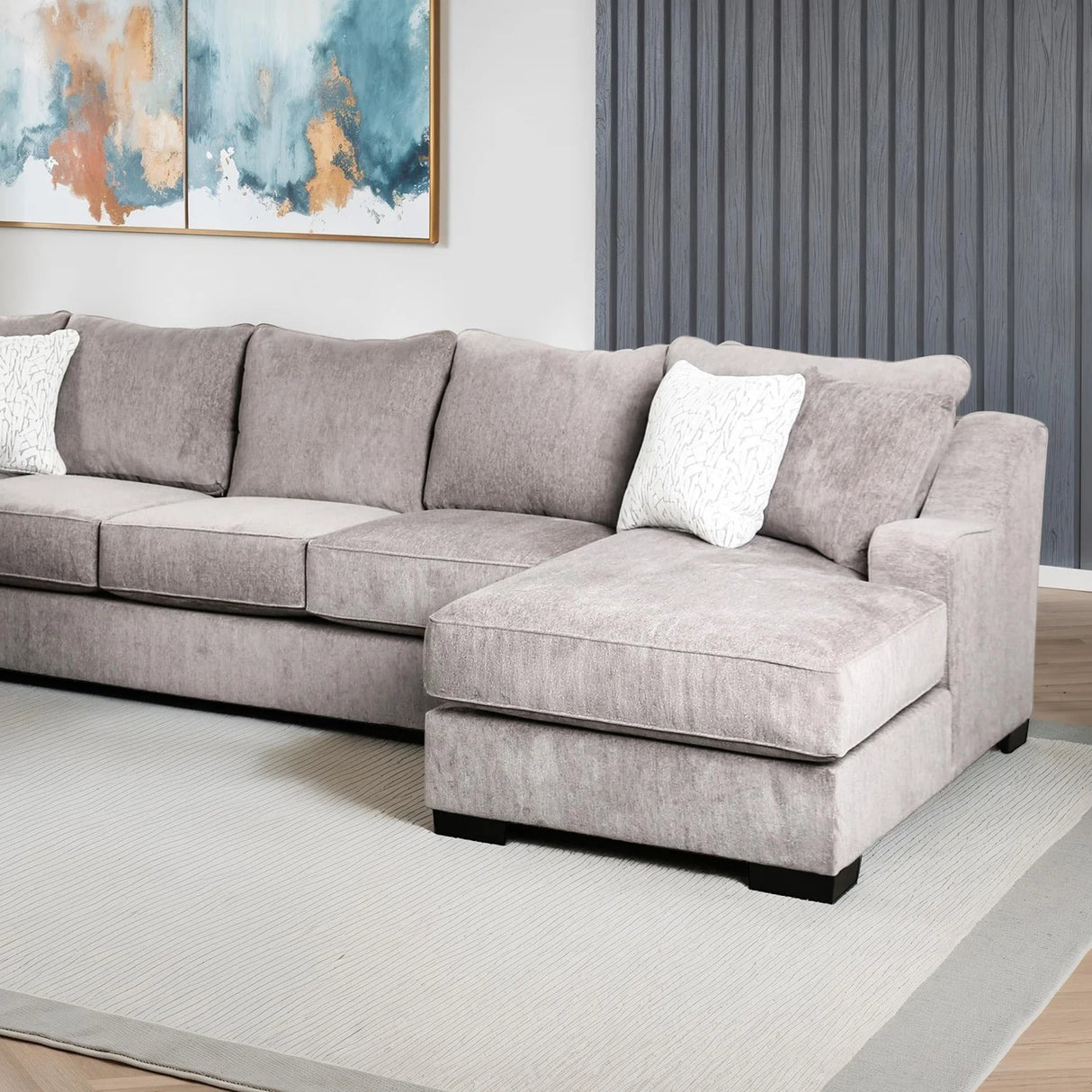 Mayfield Gray Right Arm Facing Sectional by Furniture of America at Eve Furniture