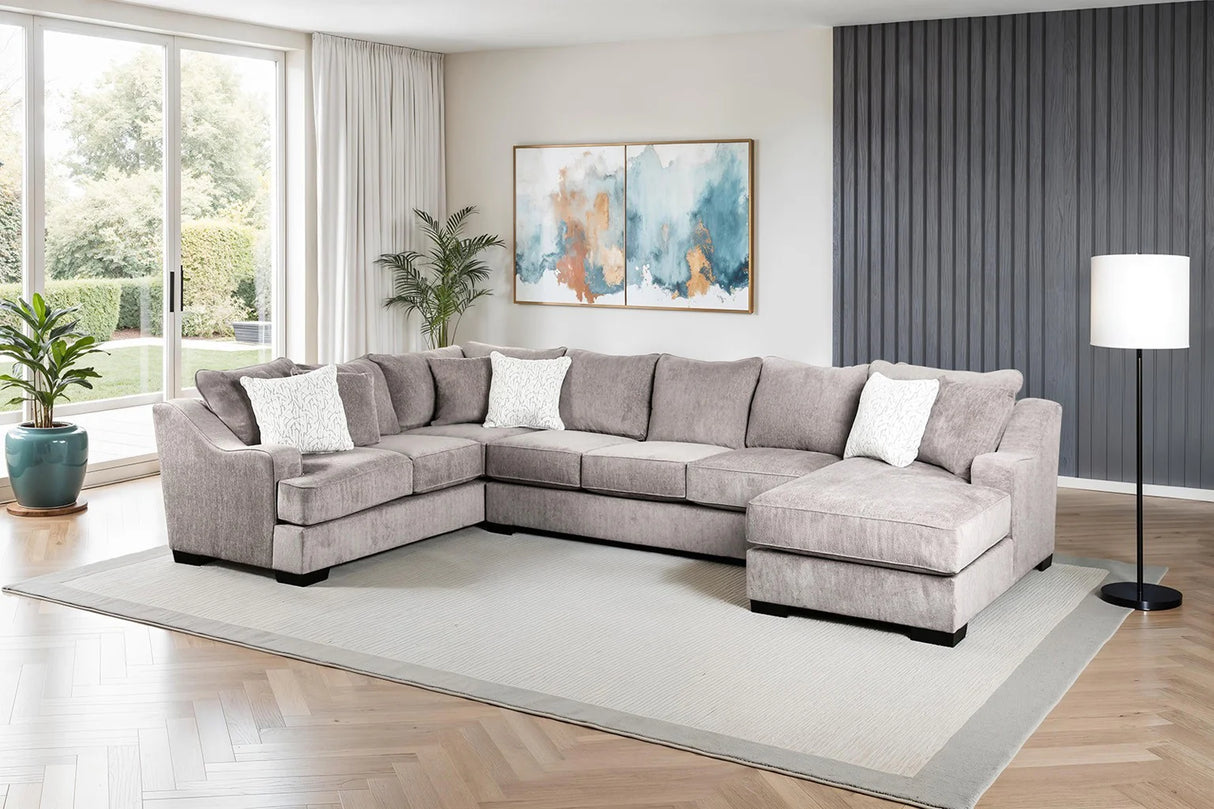Mayfield Gray Right Arm Facing Sectional by Furniture of America at Eve Furniture